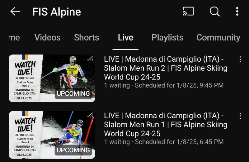 FIS Alpine - Alppihiihdon maailmancup ilmaiset tv-lähetykset - Madonna di Campiglio