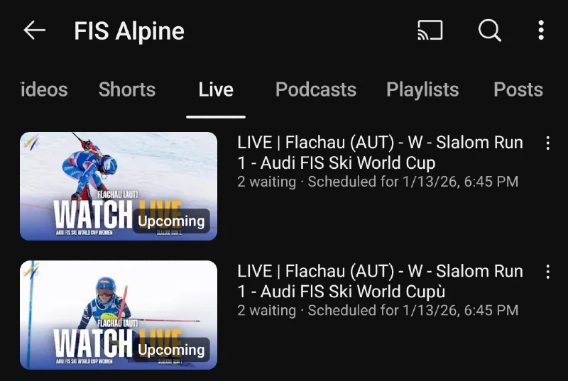 Flachau Itävalta - Alppihiihdon maailmancup live streamien aikataulu