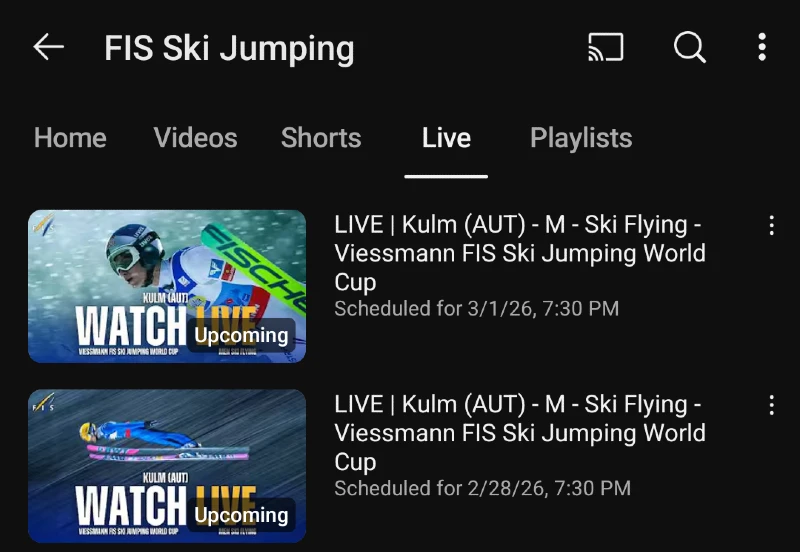 Kulm Itävalta - Mäkihypyn maailmancup live streamien aikataulu