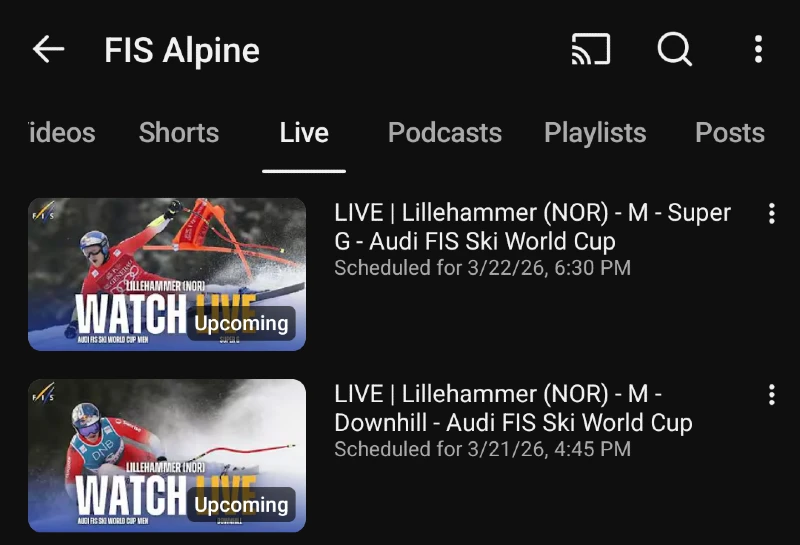 Lillehammer Norja - Alppihiihdon maailmancup live streamien aikataulu