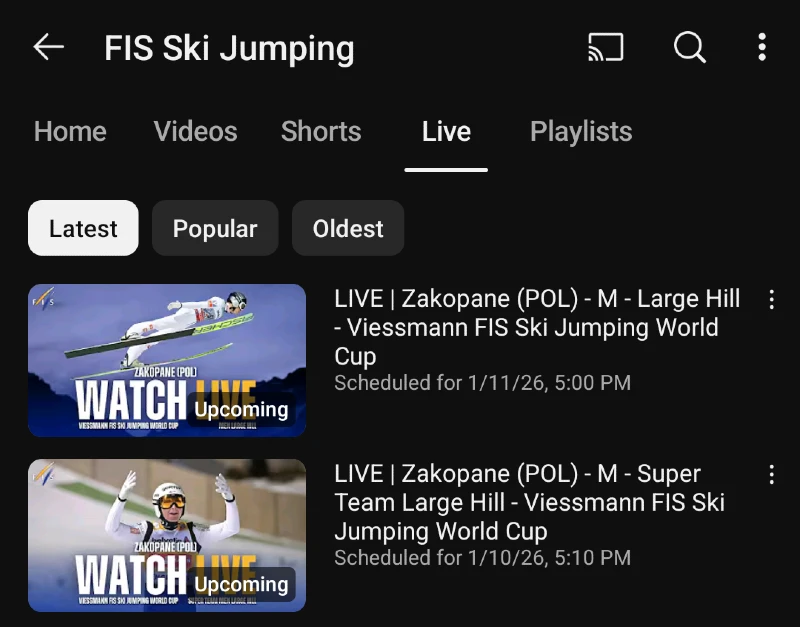 Zakopane Puola - Mäkihypyn maailmancup live streamien aikataulu